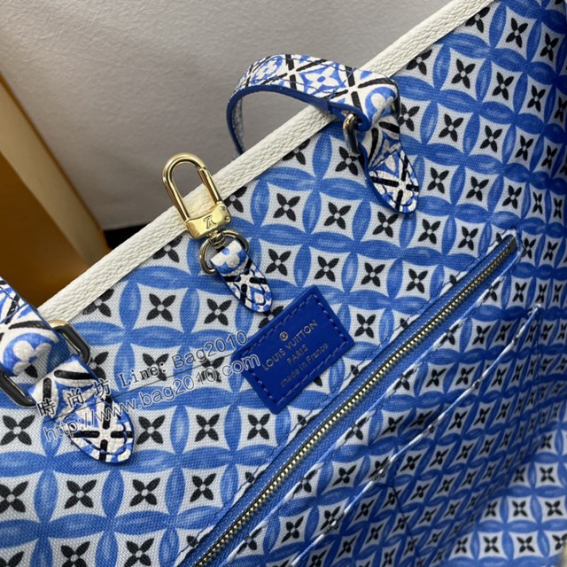 Lv路易威登2023專櫃新款OnTheGo中號手袋 LV帆布鋪陳淡雅手提肩背購物袋 M22976 ydh5101